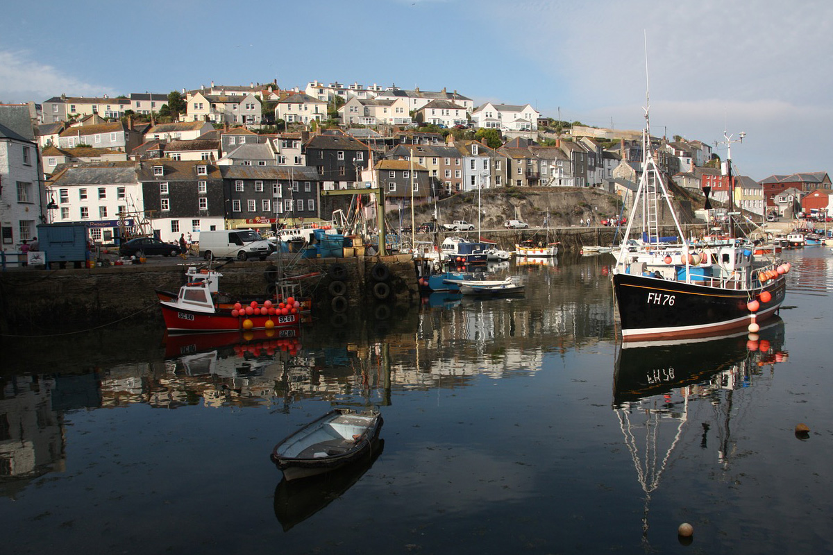 Houses by the harbor in Mevagissey